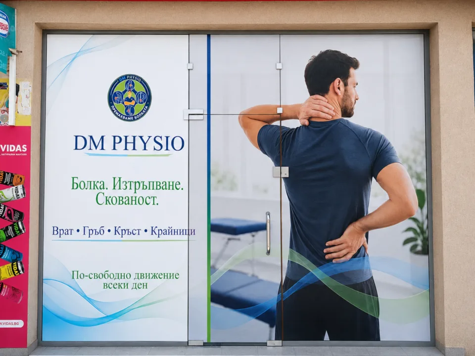 Входът на кабинета на DM Physio в Младост 1А